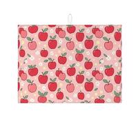 Tappetino scolapiatti per bancone della cucina, tappetino scolapiatti assorbente per frutta rossa, tappetino scolapiatti in microfibra floreale primaverile per protezione bar 45,7 x 61 cm