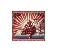Tappetino scolapiatti per bancone della cucina, tappetino scolapiatti assorbente rosso rustico, in microfibra, per raccolta autunnale, protezione per bar, 40,6 x 45,7 cm