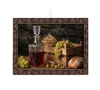 Tappetino scolapiatti per bancone della cucina, tappetino scolapiatti assorbente rustico con uva floreale, tappetino scolapiatti in microfibra autunnale per protezione da bar, 45 x 61 cm