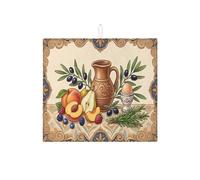 Tappetino scolapiatti per bancone della cucina, tappetino scolapiatti assorbente rustico vintage, tappetino scolapiatti in microfibra mediterraneo autunnale, 40,6 x 45,7 cm