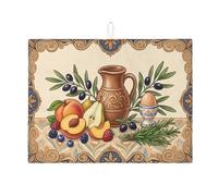Tappetino scolapiatti per bancone della cucina, tappetino scolapiatti assorbente rustico vintage, tappetino scolapiatti in microfibra mediterraneo autunnale, 45,7 x 61 cm