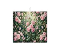 Tappetino scolapiatti per bancone della cucina, tappetino scolapiatti assorbente vintage con rose, tappetino scolapiatti in microfibra per giardino primaverile, protezione per bar, 40,6 x 45,7 cm