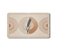 Tappetino scolapiatti per bancone della cucina, tappetino scolapiatti circolare assorbente in gomma beige, tappetino scolapiatti moderno minimalista in pelle PU per bar, 30,5 x 50,8 cm