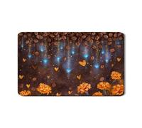 Tappetino scolapiatti per bancone della cucina, tappetino scolapiatti in gomma assorbente arancione floreale per autunno in pelle PU per protezione bar 30,5 x 50,8 cm