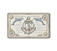 Tappetino scolapiatti per bancone della cucina, tappetino scolapiatti in gomma assorbente blu con motivo con ancora nautiche, tappetino scolapiatti in pelle sintetica Summer Ocean, 30,5 x 50,8 cm