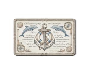 Tappetino scolapiatti per bancone della cucina, tappetino scolapiatti in gomma assorbente blu con motivo con ancora nautiche, tappetino scolapiatti in pelle sintetica Summer Ocean, 30,5 x 50,8 cm