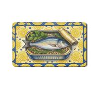 Tappetino scolapiatti per bancone della cucina, tappetino scolapiatti in gomma assorbente blu vintage, tappetino scolapiatti estivo in pelle sintetica per bistrot, 30,5 x 50,8 cm