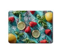 Tappetino scolapiatti per bancone della cucina, tappetino scolapiatti in gomma assorbente con frutti di bosco colorati e agrumi, stile estivo, per proteggere il bancone della cucina, 45,7 x 61 cm