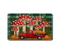 Tappetino scolapiatti per bancone della cucina, tappetino scolapiatti in gomma assorbente con funghi rossi vintage, tappetino scolapiatti in pelle PU, decorazione 30,5 x 50,8 cm