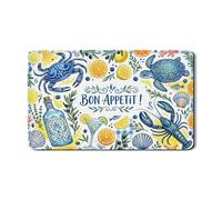 Tappetino scolapiatti per bancone della cucina, tappetino scolapiatti in gomma assorbente con granchio blu e tartaruga, protezione estiva in pelle PU, 30,5 x 50,8 cm