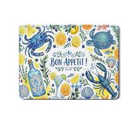 Tappetino scolapiatti per bancone della cucina, tappetino scolapiatti in gomma assorbente con granchio blu e tartaruga, protezione estiva in pelle PU, 45,7 x 61 cm