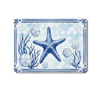 Tappetino scolapiatti per bancone della cucina, tappetino scolapiatti in gomma assorbente con stella marina blu, design nautico estivo, per cucina, bar, protezione 45,7 x 61 cm