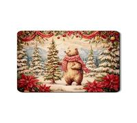 Tappetino scolapiatti per bancone della cucina, tappetino scolapiatti in gomma assorbente, motivo orso rustico, tappetino scolapiatti floreale per le vacanze, protezione per la cucina, 30,5 x 50,8 cm