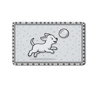 Tappetino scolapiatti per bancone della cucina, tappetino scolapiatti in gomma assorbente per cani grigi, divertente motivo cartone animato, per amanti degli animali, 30,5 x 50,8 cm