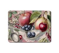 Tappetino scolapiatti per bancone della cucina, tappetino scolapiatti in gomma assorbente retrò con frutta rossa floreale, design rustico estivo, per bar, 45,7 x 61 cm