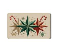 Tappetino scolapiatti per bancone della cucina, tappetino scolapiatti in gomma assorbente vintage con stella di Natale, tappetino scolapiatti retrò in pelle sintetica per bancone della cucina, 30,5 x