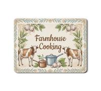 Tappetino scolapiatti per bancone della cucina, tappetino scolapiatti in gomma assorbente vintage con motivo floreale di mucca, tappetino scolapiatti rustico in pelle sintetica per decorazione della
