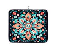 Tappetino scolapiatti per bancone della cucina, tappetino scolapiatti in microfibra messicana con motivo a petali di ceramica, 40 x 45 cm