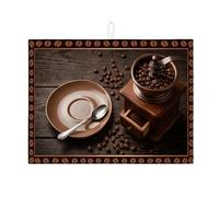 Tappetino scolapiatti per bancone della cucina, tappetino scolapiatti in stile rustico e assorbente, in microfibra, stile vintage, 45,7 x 61 cm