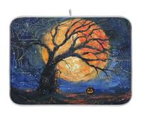 Tappetino scolapiatti per bancone della cucina, tappetino scolapiatti per albero di tutti i santi, assorbente in microfibra, riutilizzabile, lavabile, tappetino scolapiatti medio, 45 x 60 cm