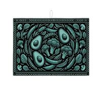 Tappetino scolapiatti per bancone della cucina, verde scuro, assorbente, tappetino scolapiatti moderno in microfibra botanica per protezione della cucina, 45,7 x 61 cm