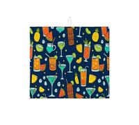 Tappetino scolapiatti per bevande tropicali per bancone della cucina, tappetino assorbente colorato per cocktail, divertente tappetino in microfibra per asciugatura per bar, 40,6 x 45,7 cm