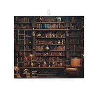 Tappetino scolapiatti per biblioteca con stampa, tappetino assorbente per cucina, riutilizzabile, lavabile con antiscivolo