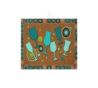 Tappetino scolapiatti per bicchieri color foglia di tè per bancone della cucina, tappetino scolapiatti assorbente retrò colorato, tappetino per scolapiatti moderno in microfibra, protezione per bar