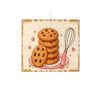 Tappetino scolapiatti per biscotti con gocce di cioccolato, per bancone della cucina, con motivo a cuore, assorbente, in microfibra, per bar, 40,6 x 45,7 cm