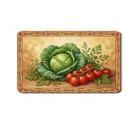 Tappetino scolapiatti per cavolo e pomodori, per bancone della cucina, tappetino in gomma assorbente verde, tappetino scolapiatti rustico in pelle sintetica in poliuretano, 30,5 x 50,8 cm