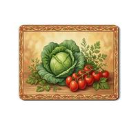 Tappetino scolapiatti per cavolo e pomodori, per bancone della cucina, tappetino in gomma assorbente verde, tappetino scolapiatti rustico in pelle sintetica in poliuretano, 45,7 x 61 cm