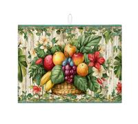 Tappetino scolapiatti per cesto di frutta per bancone della cucina, tappetino assorbente verde floreale scolapiatti tappetino vintage in microfibra per la decorazione della casa, 45,7 x 61 cm