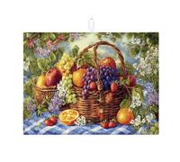 Tappetino scolapiatti per cesto di frutta, per bancone della cucina, tappetino assorbente vintage floreale scolapiatti, tappetino scolapiatti in microfibra primaverile per protezione bar 45,7 x 61 cm