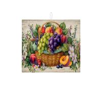 Tappetino scolapiatti per cesto di frutta per bancone della cucina, tappetino assorbente vintage floreale in microfibra, tappetino per asciugare i piatti per cucina, caffè, bar, protezione 40,6 x 45,7