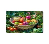 Tappetino scolapiatti per cesto di frutta per bancone della cucina, tappetino scolapiatti in gomma assorbente colorata vintage per giardino estivo in pelle PU, 30,5 x 50,8 cm