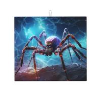 Tappetino scolapiatti per cucina AKGFFDS Big Spider nel cielo stellato stampa ultra assorbente, reversibile ed elegante tappetino da cucina