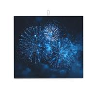 Tappetino scolapiatti per cucina AKGFFDS Blue Fireworks in The Night Sky stampa ultra assorbente, reversibile ed elegante tappetino da cucina