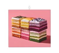 Tappetino scolapiatti per cucina AKGFFDS colorato con stampa di pezzi di torta ultra assorbente, reversibile ed elegante tappetino da cucina