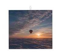 Tappetino scolapiatti per cucina AKGFFDS con mongolfiera all'alba, ultra assorbente, reversibile ed elegante tappetino da cucina