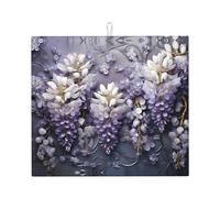Tappetino scolapiatti per cucina AKGFFDS con stampa di un sacco di violette, ultra assorbente, reversibile ed elegante tappetino da cucina