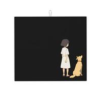 Tappetino scolapiatti per cucina AKGFFDS La storia di persone e cani stampa ultra assorbente, reversibile ed elegante tappetino da cucina
