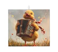 Tappetino scolapiatti per cucina AKGFFDS Little Duck Playing The Organ stampa ultra assorbente, reversibile ed elegante tappetino da cucina