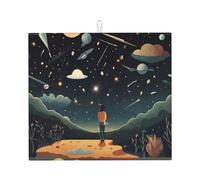 Tappetino scolapiatti per cucina AKGFFDS Praying Under The Starry Sky, ultra assorbente, reversibile ed elegante tappetino da cucina