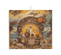 Tappetino scolapiatti per cucina AKGFFDS Ship Gang Leader stampa ultra assorbente, reversibile ed elegante tappetino da cucina