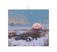 Tappetino scolapiatti per cucina AKGFFDS Snow Lingzhi sulle pianure innevate stampa ultra assorbente, reversibile ed elegante tappetino da cucina