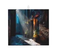 Tappetino scolapiatti per cucina AKGFFDS The Sunshine in The Alley stampa ultra assorbente, reversibile ed elegante tappetino da cucina