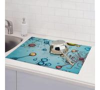 Tappetino scolapiatti per cucina con astrazione, biologia, chimica, assorbente, in microfibra, reversibile, lavabile, 45,7 x 61,7 cm, per decorare la casa, la cucina, la sala da pranzo, l'ufficio