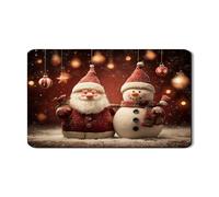 Tappetino scolapiatti per cucina, con Babbo Natale e pupazzo di neve, in gomma assorbente rossa, tappetino per asciugare le feste, tappetino per asciugare i piatti per bar, 30,5 x 50,8 cm