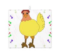 Tappetino scolapiatti per cucina con gallina cantante, assorbente, ad asciugatura rapida, antiscivolo, adatto per stoviglie, facile da riporre e pulire.