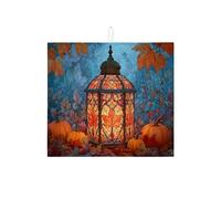 Tappetino scolapiatti per cucina, con lanterna autunnale, assorbente, in microfibra, per bancone della cucina, 40,6 x 45,7 cm